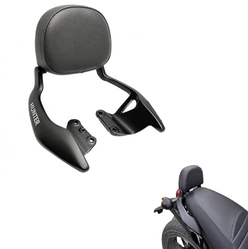Image of Gate 7 Motorcycle Backrest for Hunter 350, Black, Premium Passenger Support