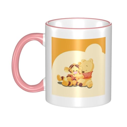 くまのプーさん (1) マグカップ 保温・保冷 電子レンジ対応 コーヒーカップ 陶器 セラミック 耐高温 軽量 個性人気 誕生日プレゼント大容量 Pink