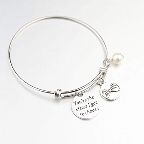 LQRI Friendship Bracelet Best Friend Gift You Are The Sister I Got To Choose Bangle Bracelet Gift for Best Friend BFF Besties4