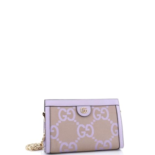 Pre-Loved Ophidia Chain Shoulder Bag Jumbo GG Canvas with Leather Small, Purple2
