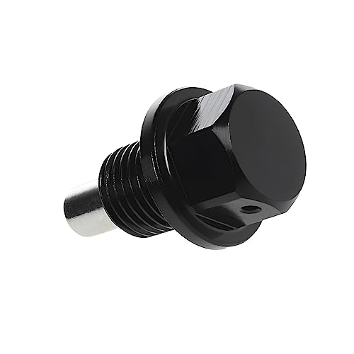Tapón de Drenaje de Aceite, M14x1.5 Coche Aceite Cárter Rosca Tornillo, Drenaje Aceite Magnético Modificación Aleación de Titanio Apto para Coches Motos, Tapon Carter Magnetico (Negro/M12x1.5cm)