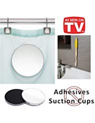 Fog Free 2 Piece Shower Mirror | Mounts on Shower Curtain | No more unreliable suction cups | Free Magnic Bamboo Toothbrush with wall mount | As Seen On TV (Yellow)