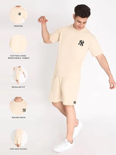 Image of Zombom Men's Co Ord Set || Cotton Lycra Printed Night Dress for Men || Sleepwear Pajama Set for Men || Casual Home Wear Set || Shorts Pajamas Set || Night Suit for Adults