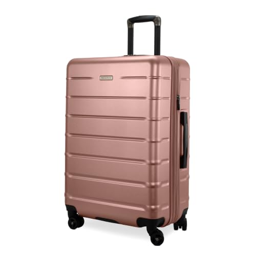 Image of Ricardo Beverly Hills Cambria Hardside Luggage | Stylish Suitcase with Wheels for Effortless Travel, Expandable and Secure TSA-Locked Packing, 24-inch Medium Checked, Rose Champagne