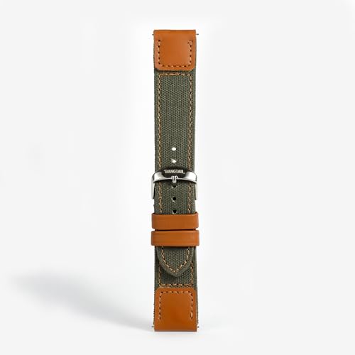 Image of Wild Wanderer Original Canvas & Leather Watch Strap 20mm /22mm for Titan Watches | Seiko | Timex | Fossil | Omega | Citizen | Automatic & Quartz Watches