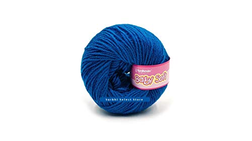Image of Vardhman BabySoft Knitting Yarn | 100% Acrylic Wool | 4 Ply | Thin Knitting & Crocheting Hook Thread & Lightweight | Special Baby Wool | 150 Grams (6 Balls of 25g) | Machine Washable | Ideal for Blankets, Hats, Booties Ultra-Soft for Baby Sweaters, Blankets, Caps, Socks, Soft toys, Art & craft | Available in multicolors - (BBL077 - Azure Blue)