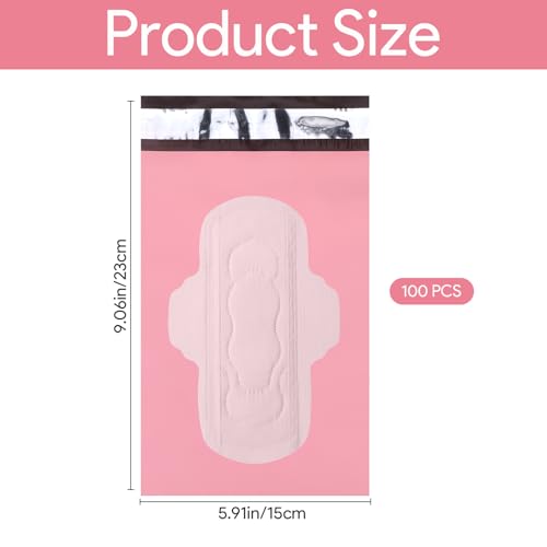 Image of 100 Pcs Sanitary Napkin Disposal Bags, Feminine Hygiene Period Bags for Tampons & Pads, Period Disposal for Teen Girls, Odor Blocker, Leak-Proof Sanitary Storage for Menstrual Products