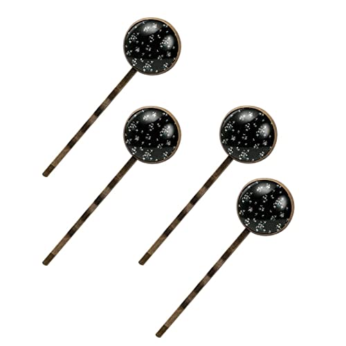 Épingles à cheveux blanches à fleurs et pois pour coiffure femmes et filles x4