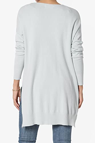 TheMogan Women's Garment Dye Fine Knit V-Neck Sweater Essential Dolman Long Sleeve Soft Pullover Top Tunic2