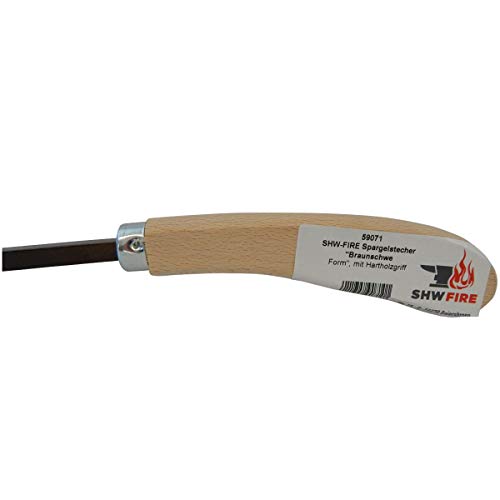 Spargelstecher SHW-Fire in Braunschweiger Form mit Holzgriff