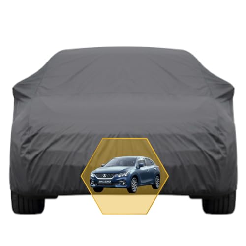 Image of Scout Series Car Cover for Maruti Suzuki Baleno (2015-2026), 210D Matty Fabric, Grey, Waterproof, UV Protection, Custom Snug Fit, Hatchback Body (Scout, Baleno)