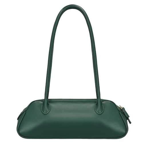 LLYLIU Bolsa de ombro feminina de couro vegano com zíper bolsas pequenas, Verde, 13.38 x 3.14 x 5.11 inches