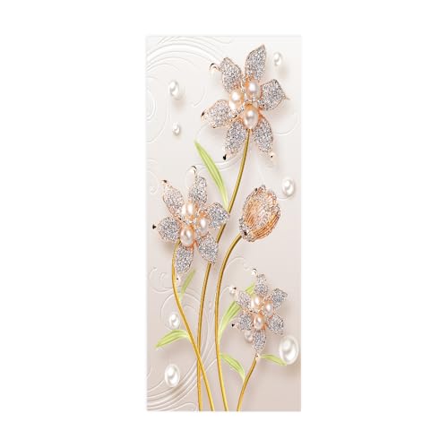 Papier peint art décor 93x205 cm stickers porte perles 3D