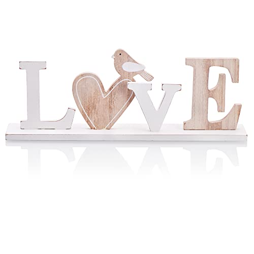 com-four® Présentoir décoratif en Bois - Inscription Love...