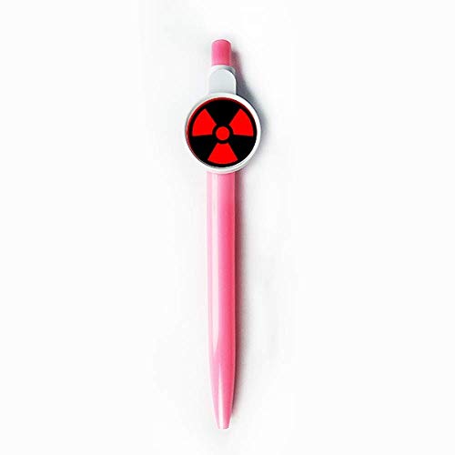 Stylo rétractable rouge avec motif danger chimique toxique bleu, écriture fluide pour fournitures