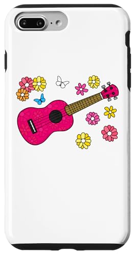 花のウクレレ ウクレリスト ママ 音楽教師 ミュージシャン スマホケース iPhone 7 Plus/8 Plus 用