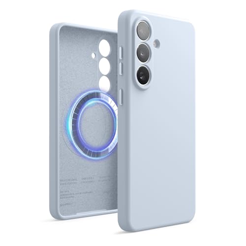 Image of elago Premium Magnetic Silicone Case for Galaxy S26 Plus Light Blue | Compatible with MagSafe Accessories, Protective Cover, Shockproof, Slim, Anti-Scratch Soft Microfiber Lining (Light Blue)