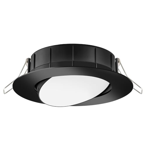 Image of Juno WF4 ADJ SWW5 90CRI MB M6 Wafer-Thin LED Downlight, Adjustable Trim, Switchable CCT 2700K, 3000K, 3500K, 4000K, and 5000K, 90+ CRI, Matte Black, 4-Inch