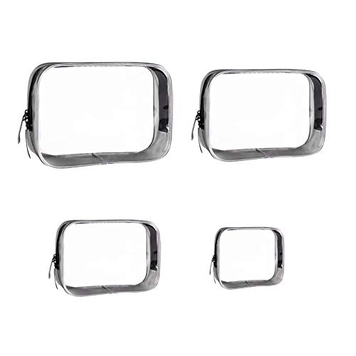 Lot de 4 trousses de maquillage transparentes Cover