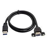 Câbles LPIQSPLK USB 3.0 Extension Cable Male to Female Dual Shielded Foil+Braided With Screw Panel Mount 30cm 60cm 1m 1.5m 3m(3m,Black)