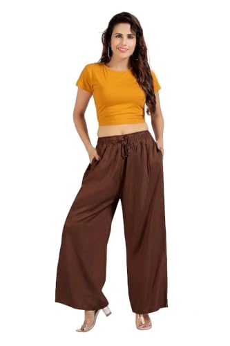 Image of BENKILS Women's Cotton Reyon Regular Fit Palazzo Pants - Available Size - M to 6XL