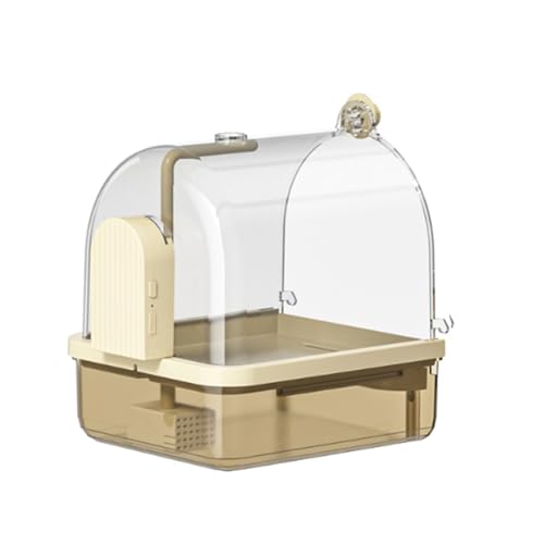 鳥 水浴び 水循環オウム循環シャワー オウム自動バスタブとシャワー 鳥用多機能浴槽入浴ボックス鳥用品入浴器鳥かご壁掛け USB無線誘導ペットのオウム入浴器 ほとんどの鳥かごに適用 (コーヒー色)