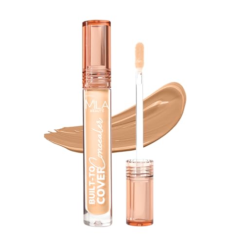 Mila Beauté Built to cover liquid concealer for women with SPF & Hyaluronic acid| Full coverage matte finish concealer for dark circles | Easily blendable & Waterproof formula| Suitable for Indian Skin Tones –107-FRESH HONEY