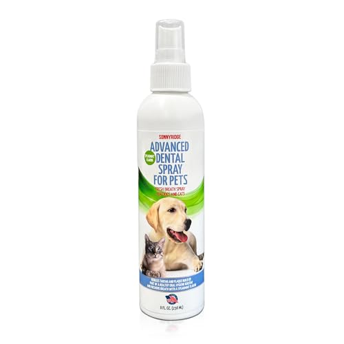 Sonnyridge Dog Dental Spray Removes Tartar, Plaque and Freshens Breath Instantly. The Most Advanced Dental Spray for Healthy Teeth, Gums and Oral Health Care for Your Dog, Cat or Pet - 1-8 oz. Bottle