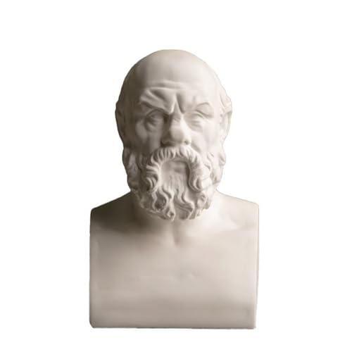 Estatua Medio Cuerpo Sócrates Yeso Blanco 10x7x15 cm