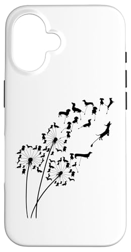 Dandelion DachshundFlower, Floral Dachshund Tree X}zP[X iPhone 16 p