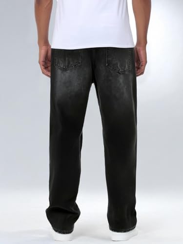 Men's Baggy Jeans Hip Hop Loose Fit Wide Leg Skater Denim Pants Y2k Streetwear Trousers3