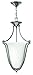 Hinkley 4663BN Traditional Three Light Pendant from Bolla Collection in Pwt, Nckl, B/S, Slvr. Finish, See Image