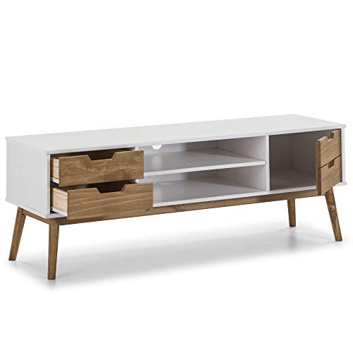 VS-Venta-stock-Mueble-TV-Java-1-Puerta-y-2-cajones-BlancoCera-Madera-de-Pino-140-cm-Ancho-40-cm-Profundo-y-52-cm-Alto