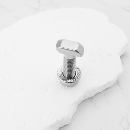 ECSiNG 20 Stück M8 X 30 Mm Hammerkopfschrauben für Aluminiumprofil Photovoltaik-Aluminiumprofil Solar-Montageschiene mit Flanschmuttern Silberfarben