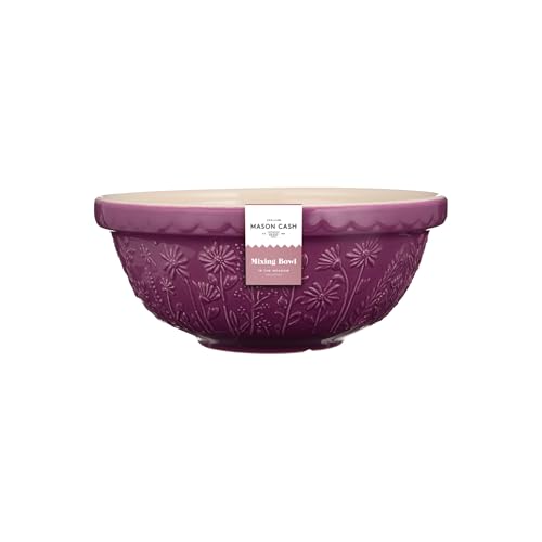 Mason Cash in The Meadow Size 18 Mixing Bowl 26cm | 2.7 Litre Floral Embossed Earthenware Bowl for Dough, Pastry & Cake Mixes | Dishwasher Safe