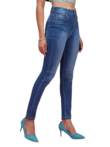 Image of Miss Chase Women's Skinny Fit High Rise Regular Length Denim Stretchable Jeans