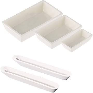 5Pcs/Lot Lab Ceramic Crucible Cupel Boat Sample Holder Combustion Boat for Tube Muffle Furnaces Size Square 45x22mm