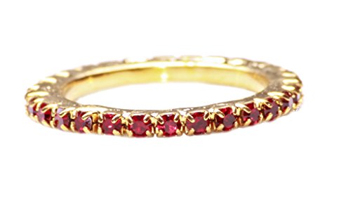 Grandeur & special rondom diamant studed, robijn rood/gouden hand ring (ZX75) 17MM US- 7, UK- N1⁄2