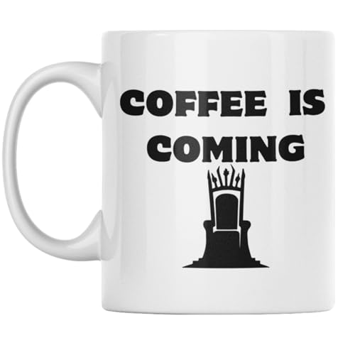 LA CASA DE LAS TAZAS® Taza Coffee is coming -Inspirada en Juego de Tronos- Para fans de juego de tronos- Taza graciosa - Regalo original -Juego de tronos merchandising -Game of thrones merchandising