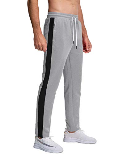 MAGCOMSEN Workout Pants for Men with Pockets Jogger Pants for Men Running Pants for Men Athletic Pants Yoga Pants Training Pants Gym Pants for Men Light Grey
