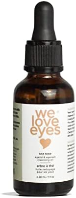 We Love Eyes- All Natural Tea Tree Eyelid Cleansing Oil - Eyelid Scrubs - Eyelid Hygiene - naturally cleans allergens - 100% Preservative Free - Australian Tea Tree Oil - 30ml