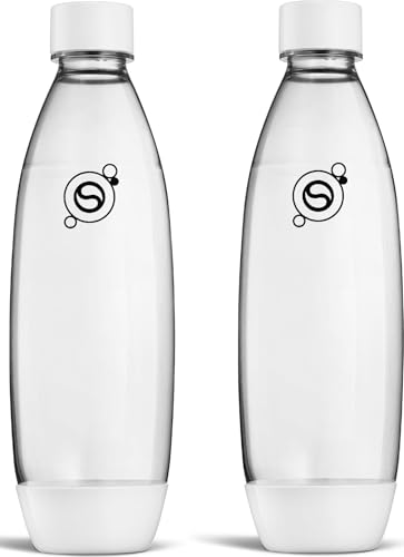 Image of sodastream White 1L Slim Carbonating Bottles Twin Pack, Pack of 2