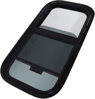 RV Window 42" W x 22" H Teardrop Horizontal Slide RV Window Replacement,Glass Optional Trim