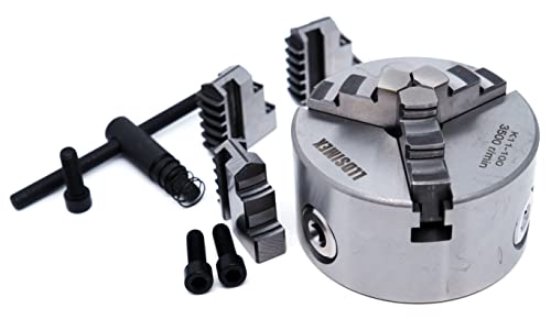 LLDSIMEX K11-100 Chuck 3 Jaw Self-Centering Lathe Chuck 4"/100mm With Internal and External 2 Set Jaws