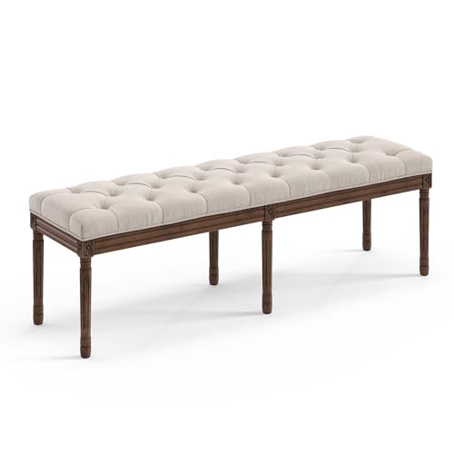 LUE BONA 60 Inch French Tufted Bench