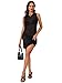 LYANER Women's Sheer Mesh Sleeveless See Through Swimwear Bikini Cover Up Mini Dress Black Medium