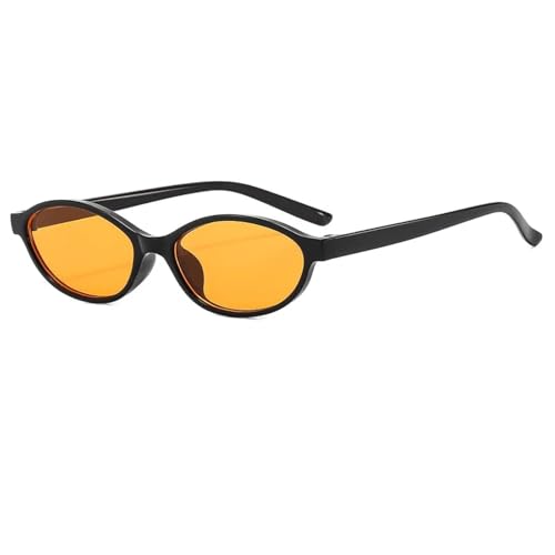 Lunettes de soleil tendance œil de chat petite monture protection UV400 noir orange mixte