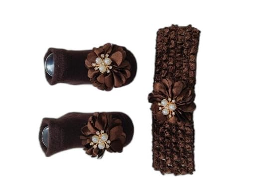 Soft Cotton Booties & Matching Hairband Set for Baby Girls (0?12 Months)|PRA-P296-3-6 Months-image-44