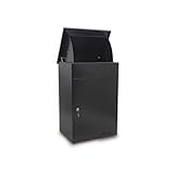 Bituxx massive Paketbox Paketkasten XXL Paketbriefkasten Postbox draussen mit Einwurfklappe für Zuhause 60x48x85 Schwarz