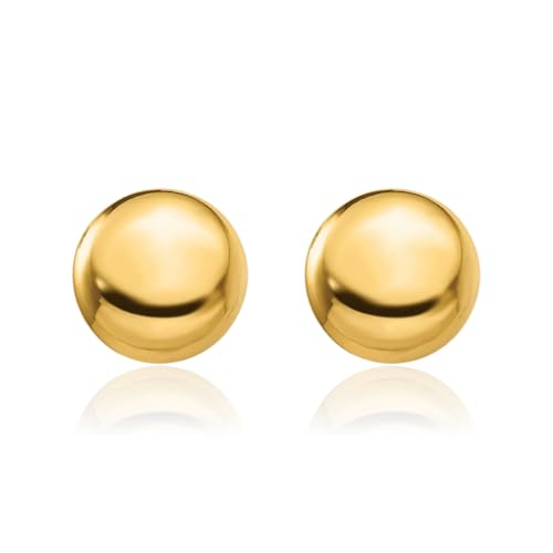 14K Solid Yellow Gold Half Ball Stud Earrings3
